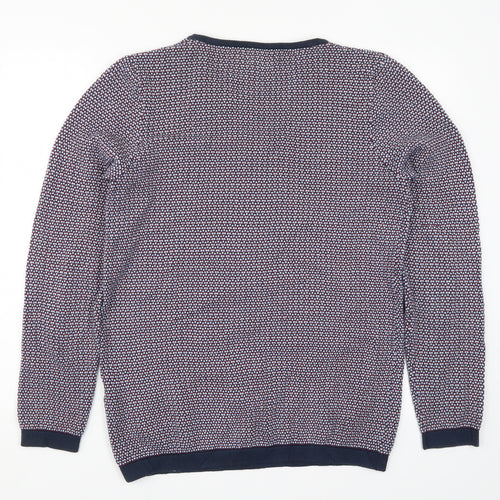 JACK & JONES Mens Blue  Knit Pullover Jumper Size M  - Red