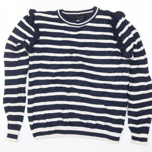 Atmomsphere Womens Blue Striped Knit Pullover Jumper Size 12