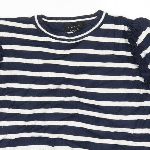 Atmomsphere Womens Blue Striped Knit Pullover Jumper Size 12