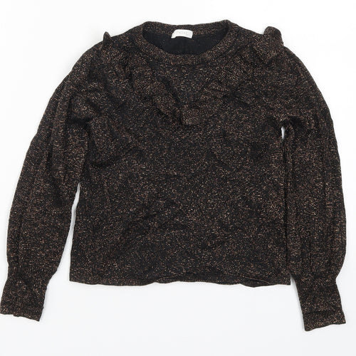 NEXT Girls Brown  Knit Pullover Jumper Size 6 Years