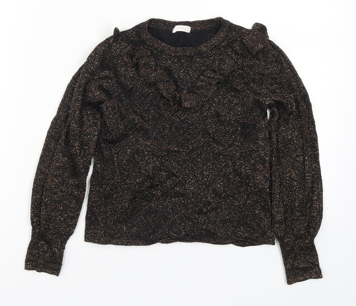 NEXT Girls Brown Knit Pullover Jumper Size 6 Years