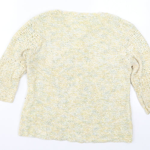 Frank Saul Womens Yellow  Knit Pullover Jumper Size M