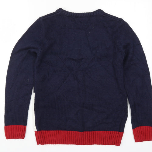 Matalan Boys Blue  Knit Pullover Jumper Size 12-13 Years  - Rudolph Penguin