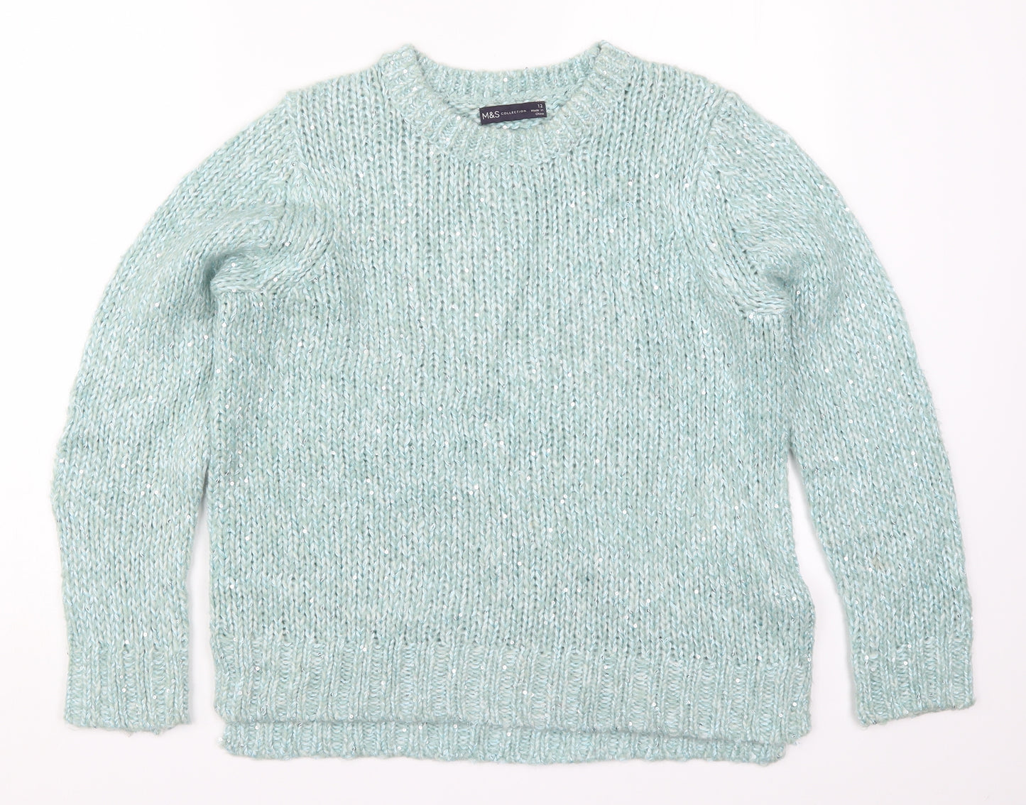 Marks and Spencer Womens Blue  Knit Pullover Jumper Size 12