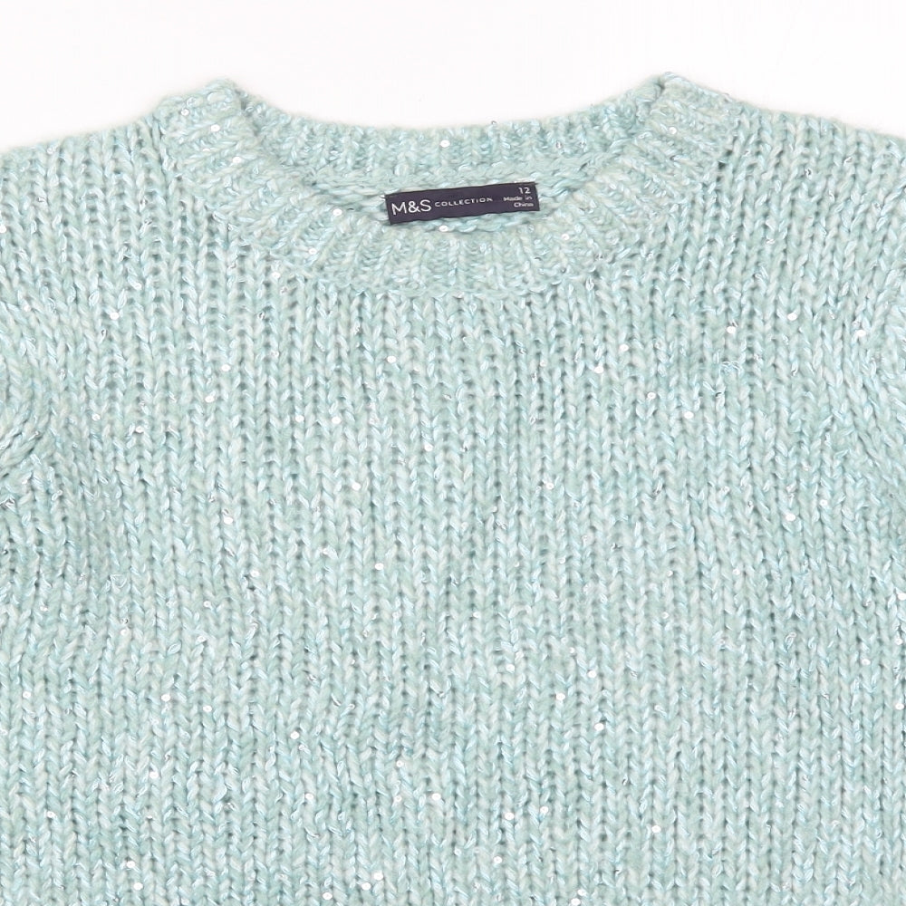 Marks and Spencer Womens Blue  Knit Pullover Jumper Size 12