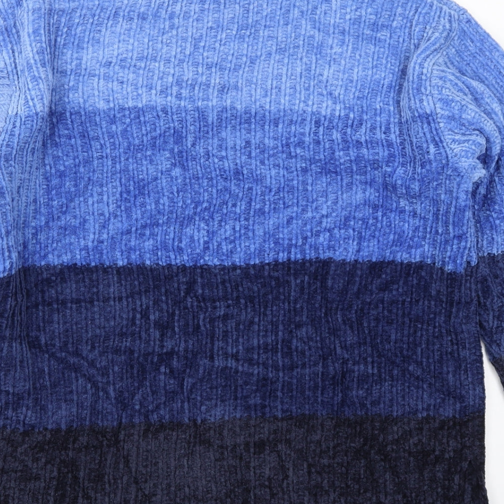 The Collection Womens Blue Striped Knit Pullover Jumper Size S