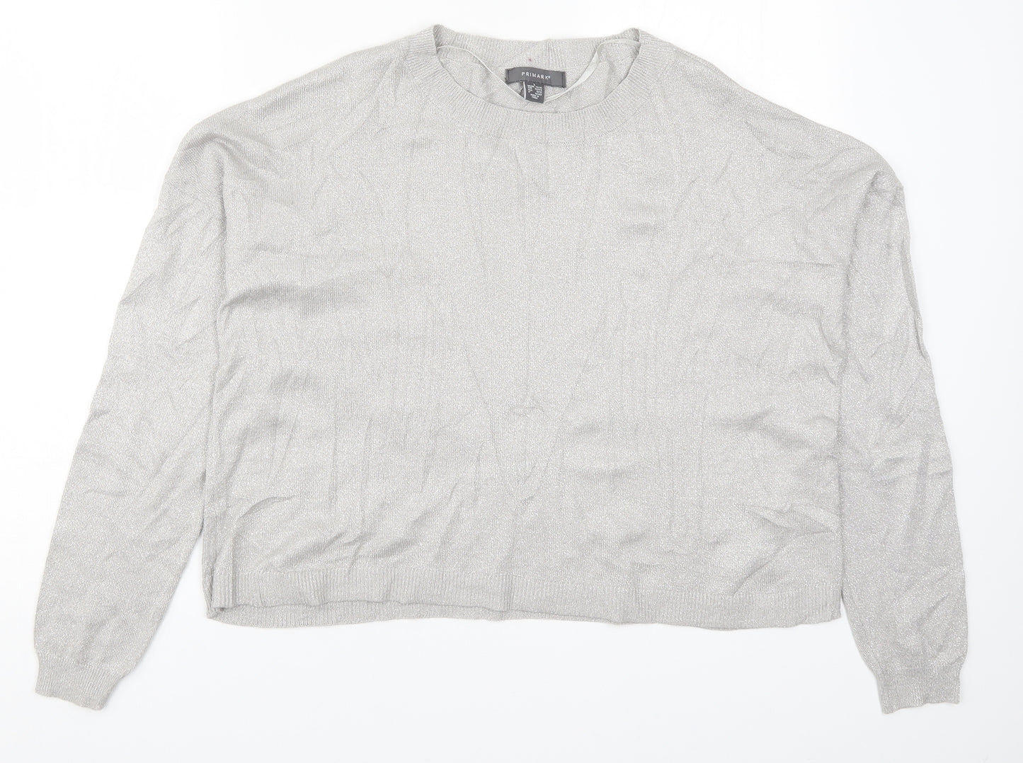 Primark Womens Silver  Knit Pullover Jumper Size 14
