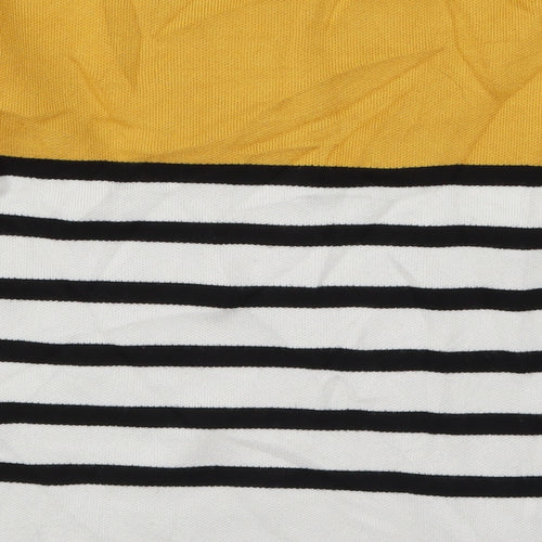 New Look Womens Yellow Striped Knit Pullover Jumper Size S