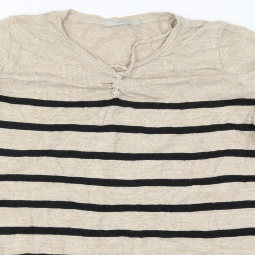 George Womens Beige Striped Knit Pullover Jumper Size 14