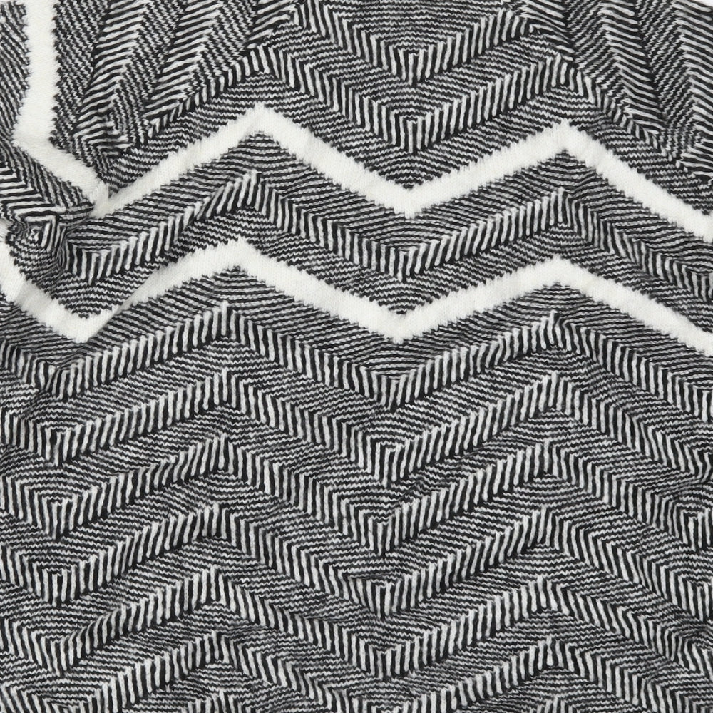 Marks and Spencer Womens Black Herringbone Knit Pullover Jumper Size L  - Cream Colour