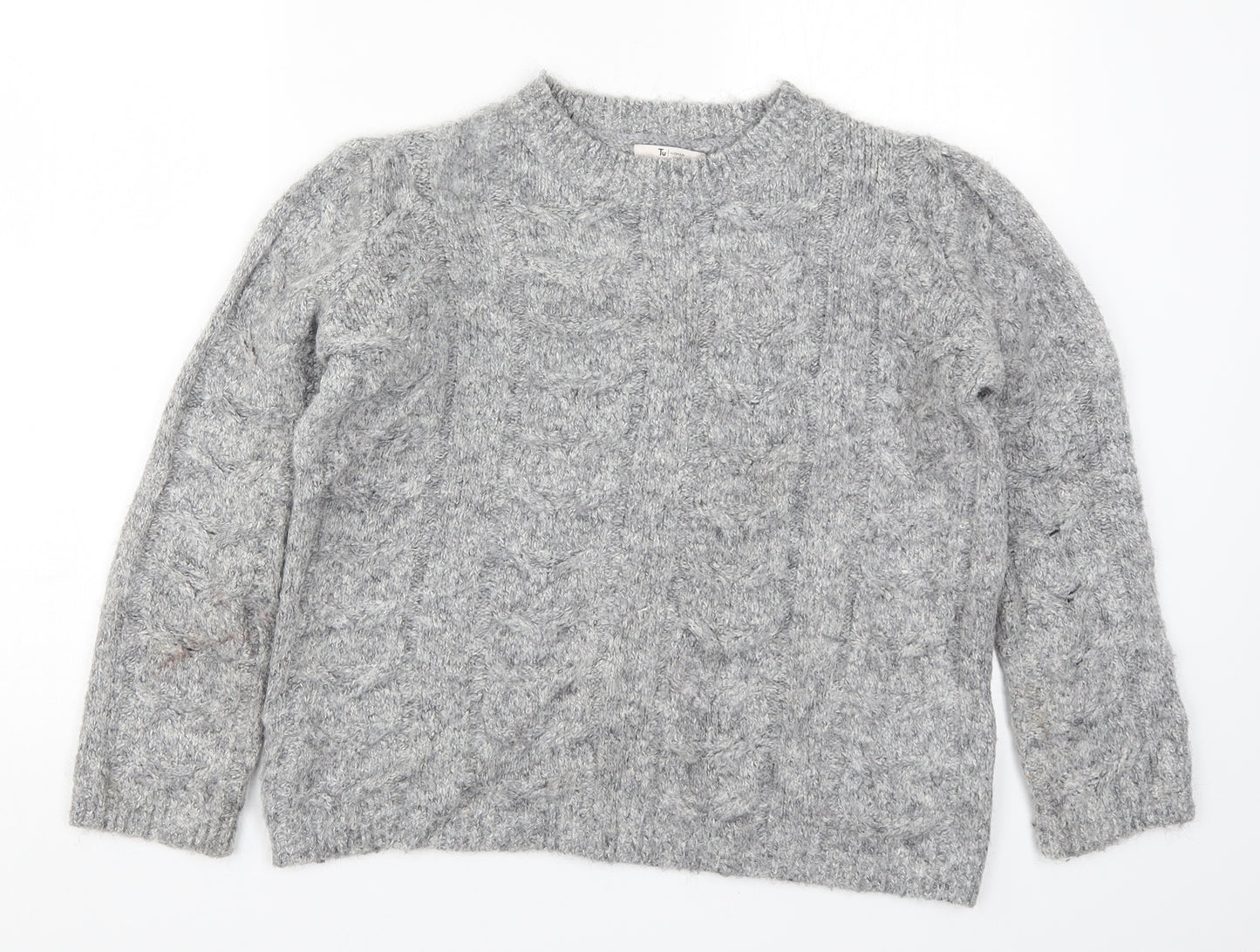 TU Womens Grey  Knit Pullover Jumper Size 10