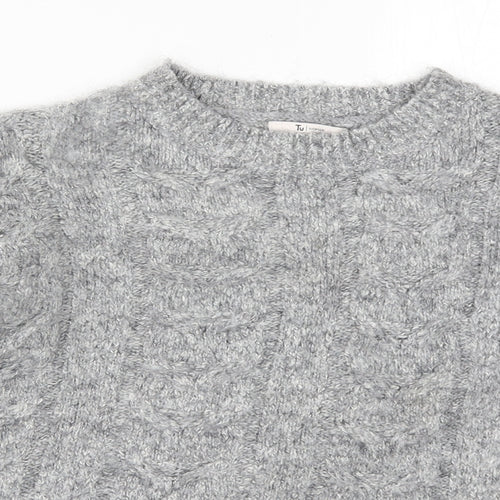 TU Womens Grey  Knit Pullover Jumper Size 10