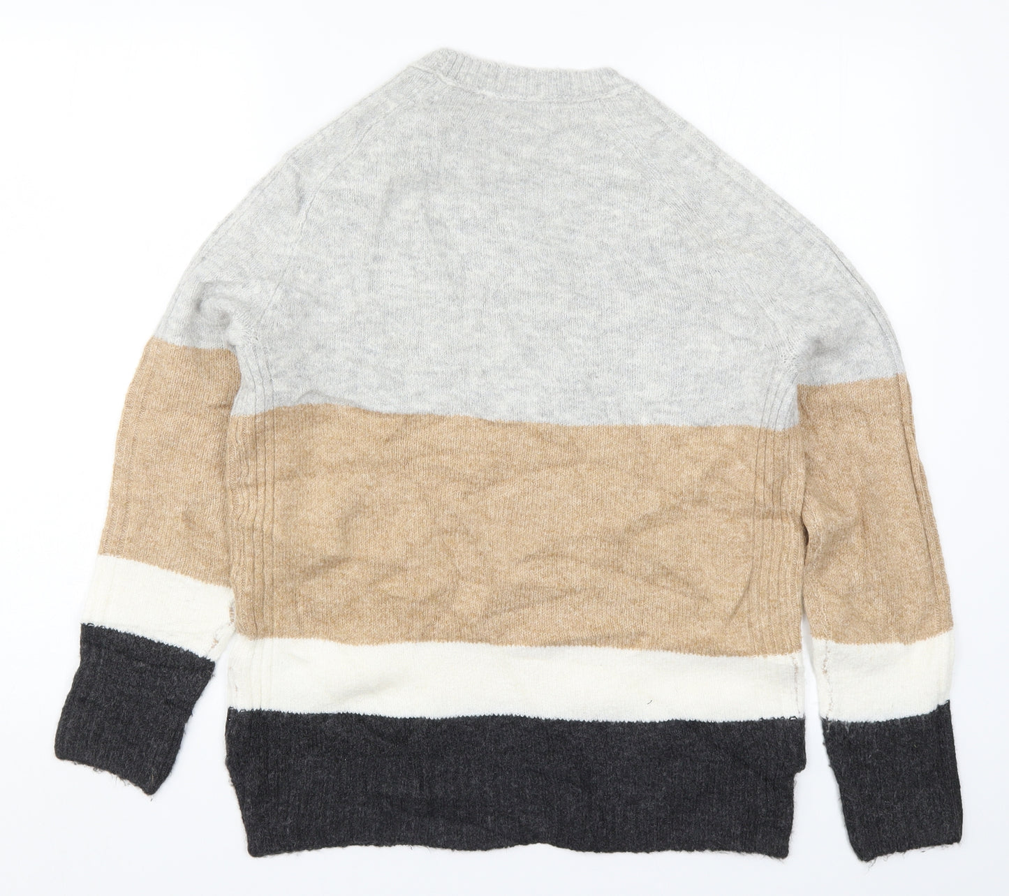 Marks and Spencer Womens Beige Striped Knit Pullover Jumper Size XS