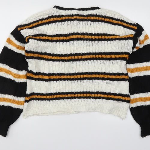 Primark Womens Yellow Striped Knit Pullover Jumper Size 12