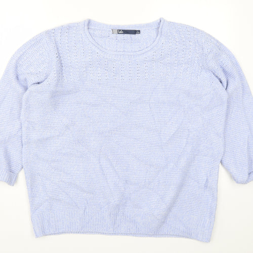 Isle Womens Blue  Knit Pullover Jumper Size 18