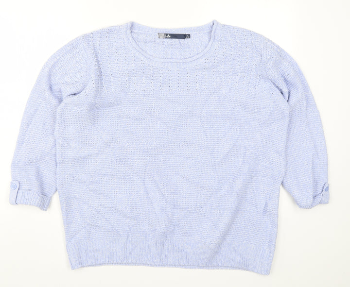 Isle Womens Blue  Knit Pullover Jumper Size 18