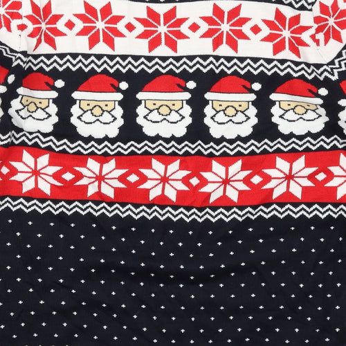 Preworn Mens Blue Fair Isle Knit Pullover Jumper Size L  - Christmas Prints