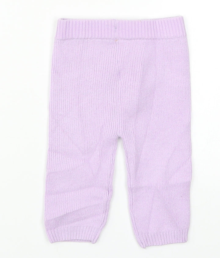 Marks and Spencer Girls Purple   Sweatpants Trousers Size 6-9 Months