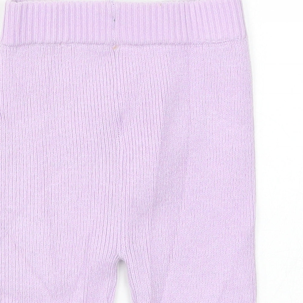 Marks and Spencer Girls Purple   Sweatpants Trousers Size 6-9 Months