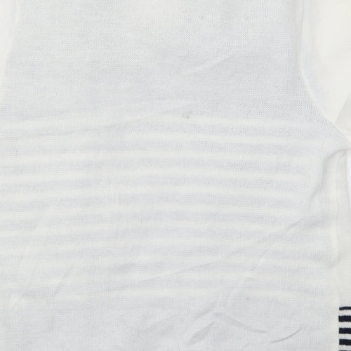 Hand to hand Womens White Striped Knit Cardigan Jumper Size S  - Blue Cardigan and Jumper all in one