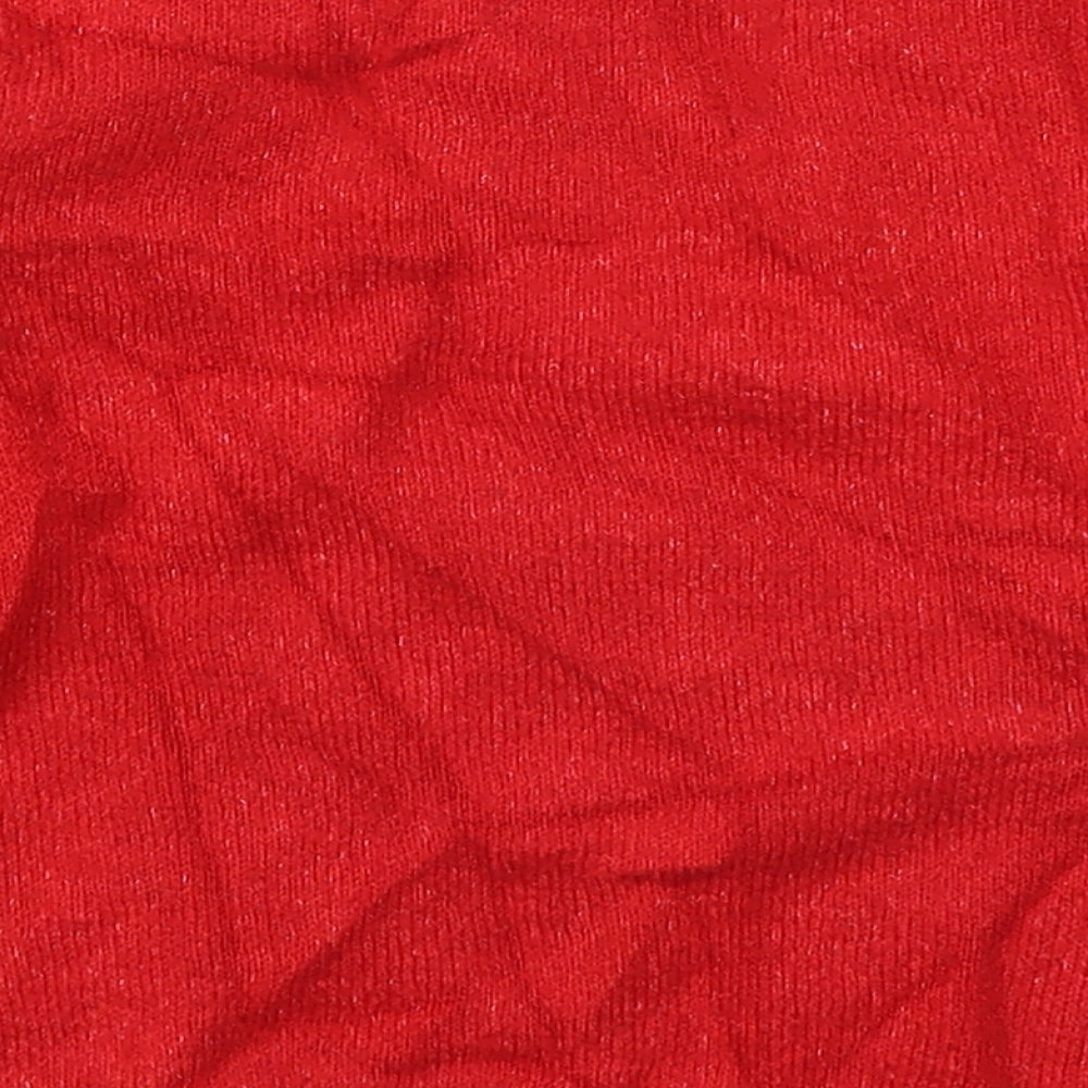 F&F Girls Red  Knit Pullover Jumper Size 3-4 Years  - Rudolph Christmas