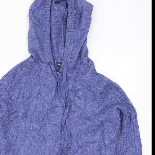 Marks and Spencer Womens Blue  Knit Pullover Hoodie Size XS