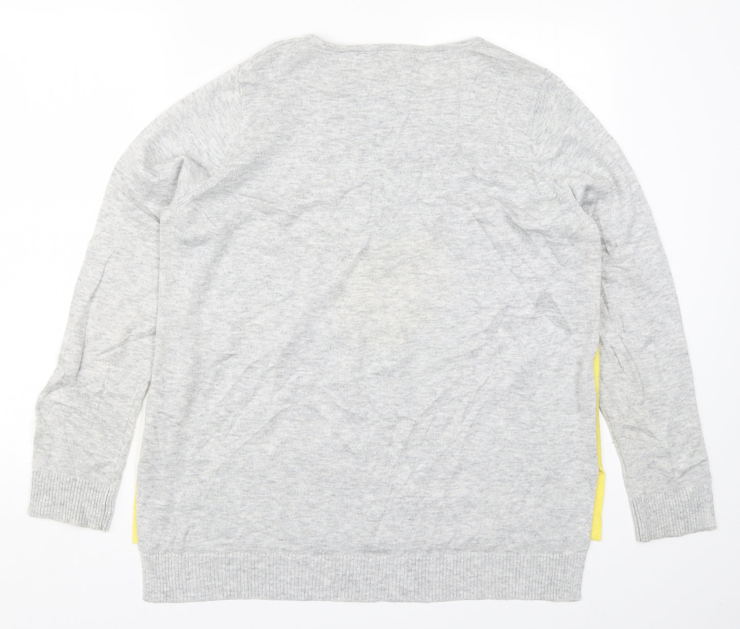 M&Co Womens Grey  Knit Pullover Jumper Size 14  - Mellow Yellow Lemon