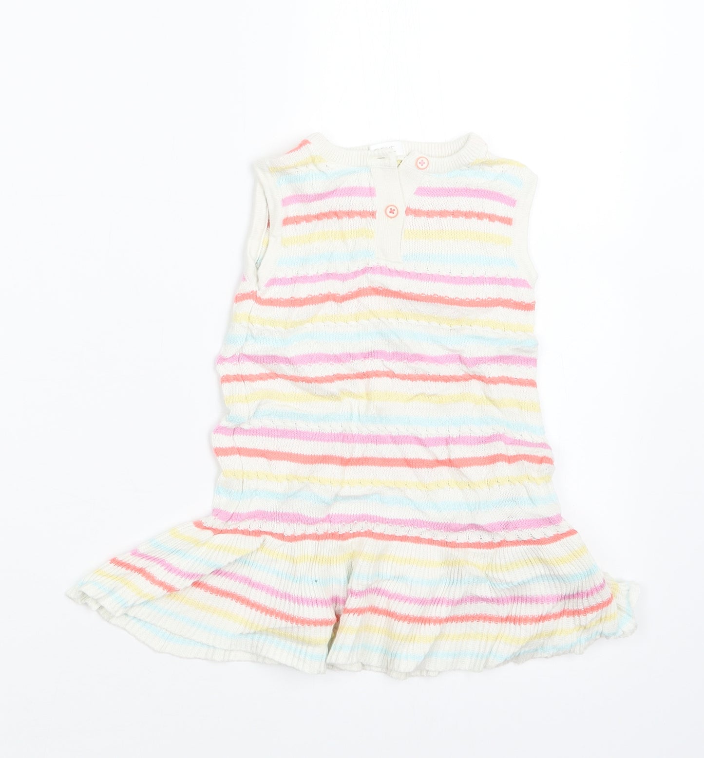 NEXT Girls Purple Striped Knit Jumper Dress  Size 9-12 Months