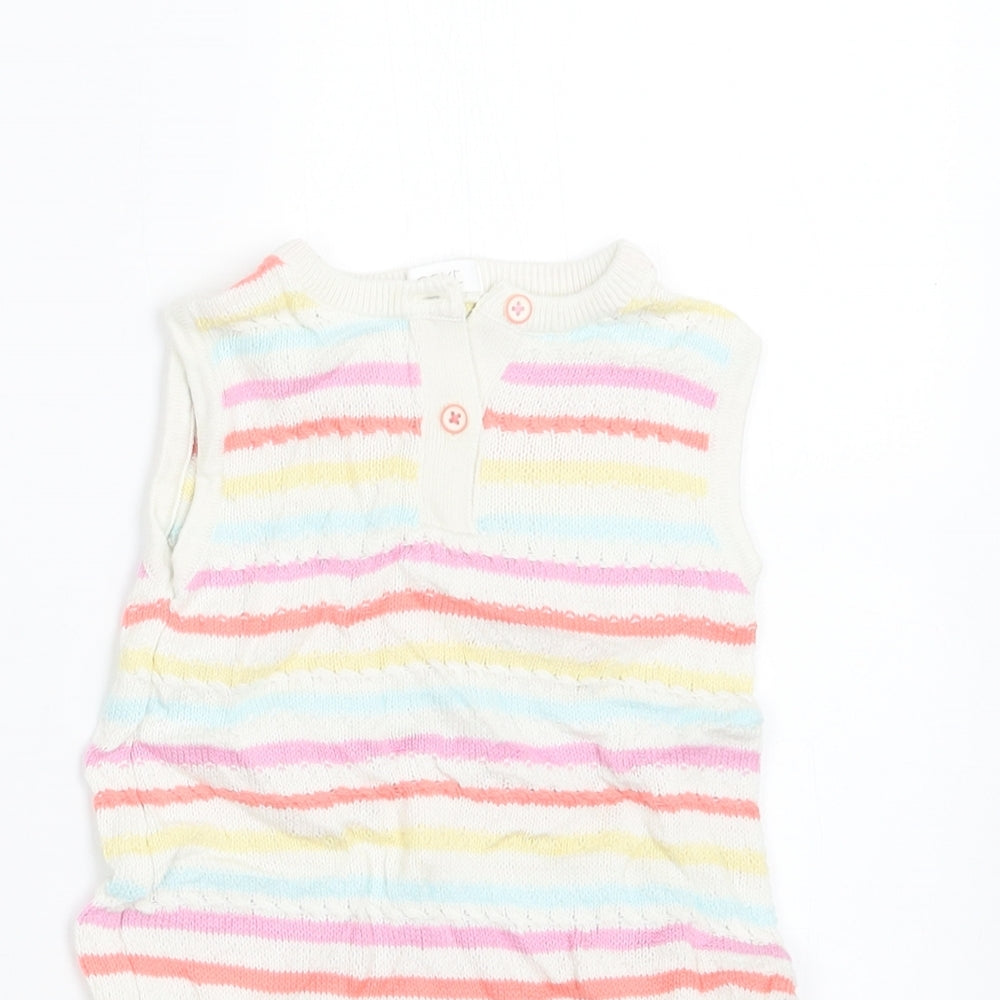 NEXT Girls Purple Striped Knit Jumper Dress  Size 9-12 Months