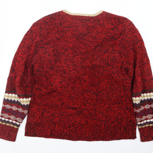 Damart Womens Red  Knit Pullover Jumper Size 8