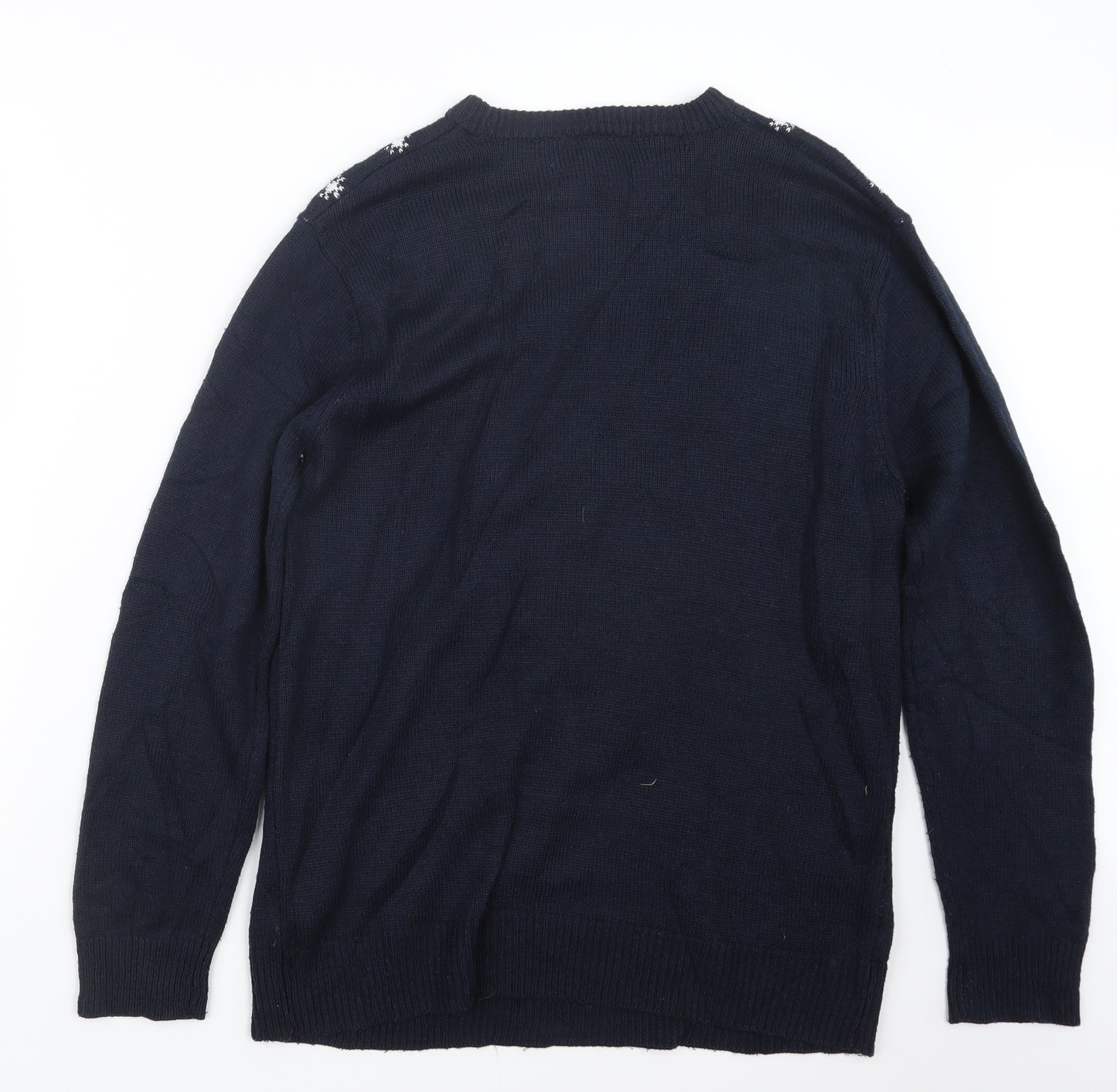 Peacocks Mens Blue  Knit Pullover Jumper Size M  - Christmas