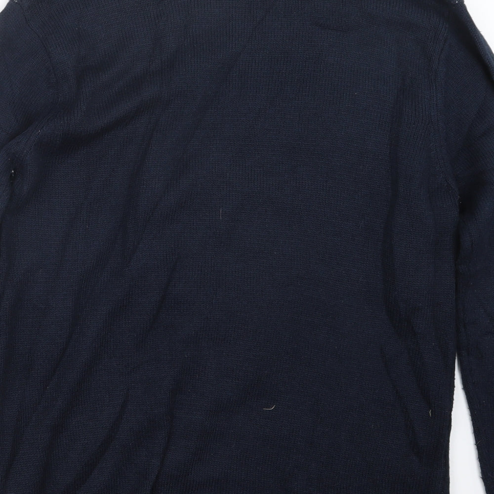 Peacocks Mens Blue  Knit Pullover Jumper Size M  - Christmas