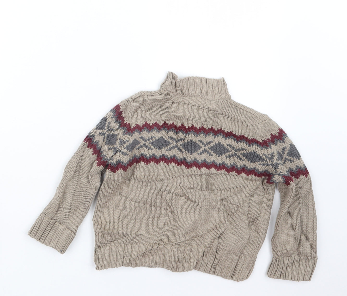 Mini Club Boys Beige  Knit Cardigan Jumper Size 2-3 Years