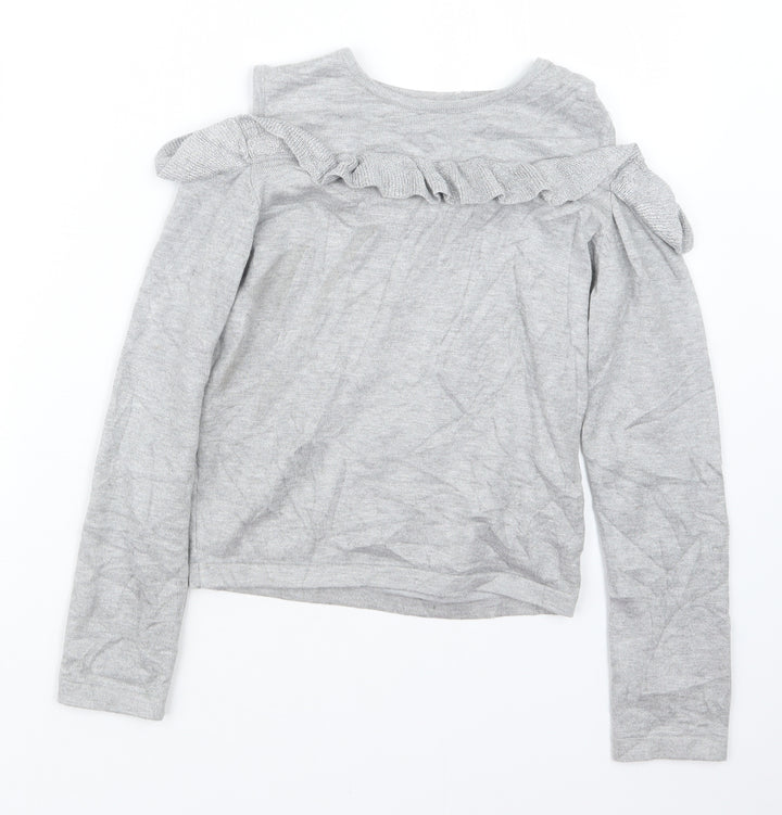 Miss E-vie Girls Grey Pullover Jumper Size 11-12 Years