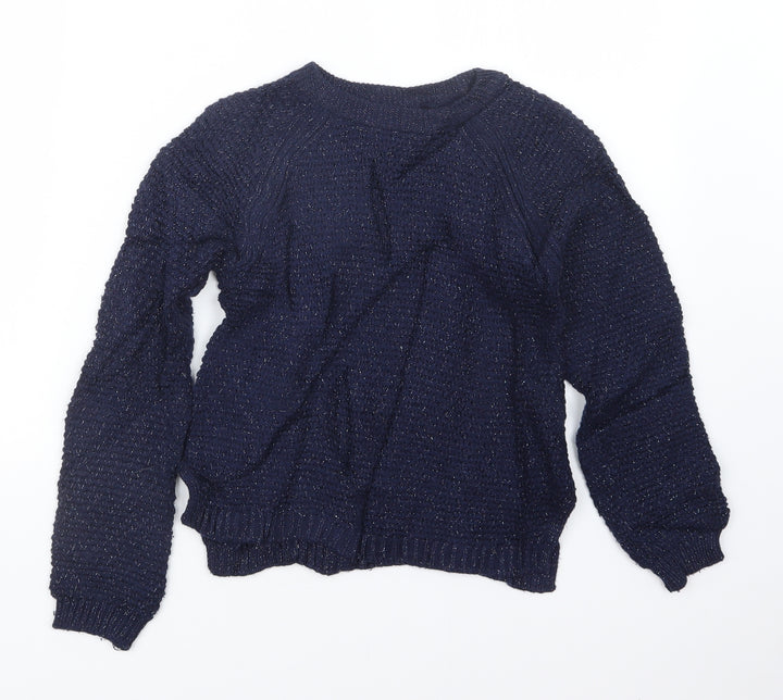 Gap Girls Blue Knit Pullover Jumper Size 10-11 Years