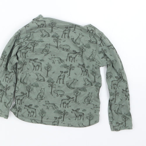 TU Boys Green Geometric  Basic T-Shirt Size 12-18 Months