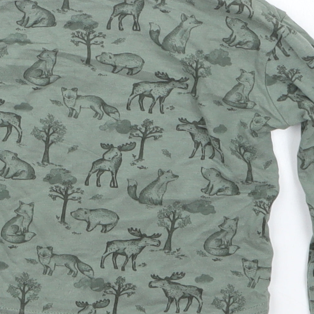 TU Boys Green Geometric  Basic T-Shirt Size 12-18 Months
