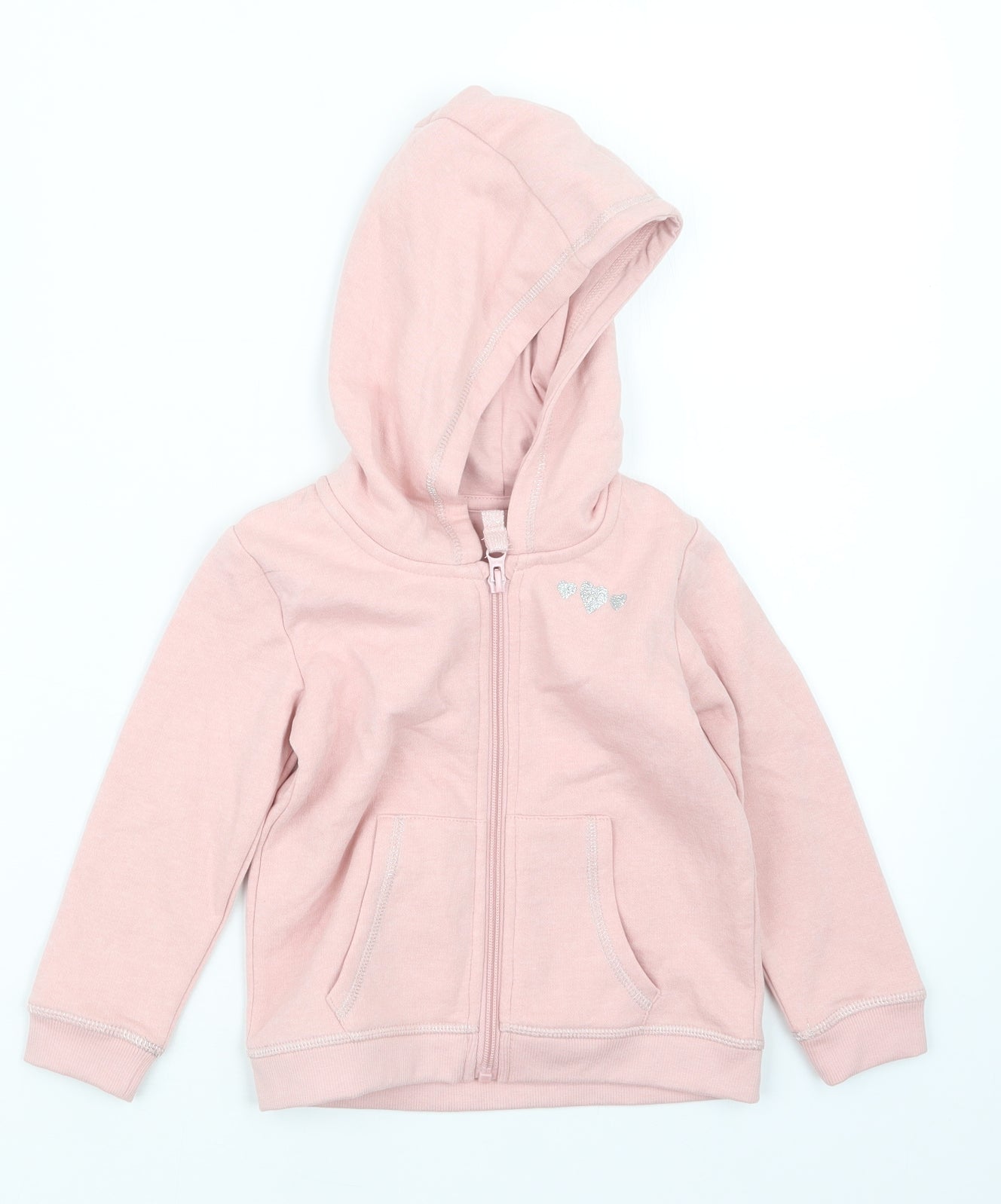 Matalan Girls Pink   Full Zip Hoodie Size 3-4 Years