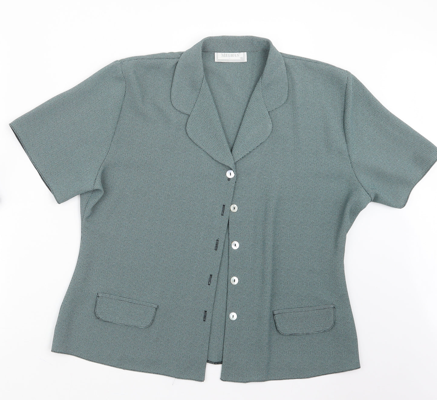 Meghan Womens Green   Basic Button-Up Size 16