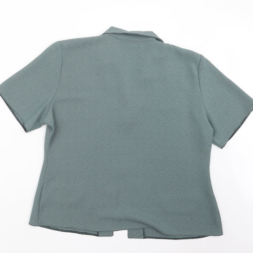 Meghan Womens Green   Basic Button-Up Size 16