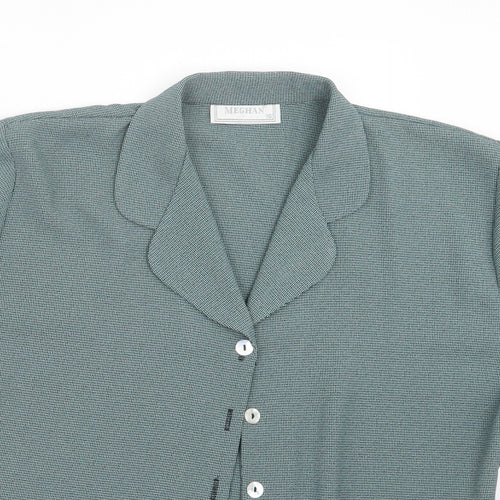 Meghan Womens Green   Basic Button-Up Size 16