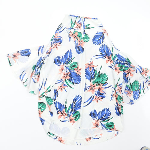 F&F Womens Blue Floral  Basic Blouse Size 14