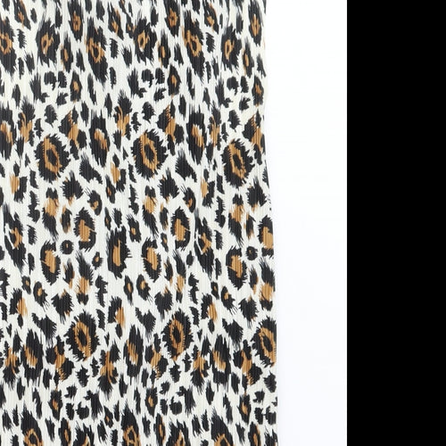 Topshop Womens Black Animal Print  Basic T-Shirt Size 8