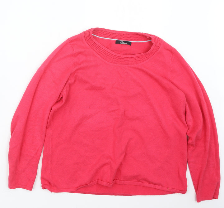 BM Womens Pink Knit Pullover Jumper Size M