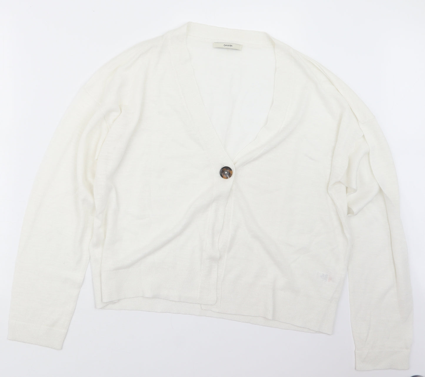 George Womens White  Knit Cardigan Jumper Size 20