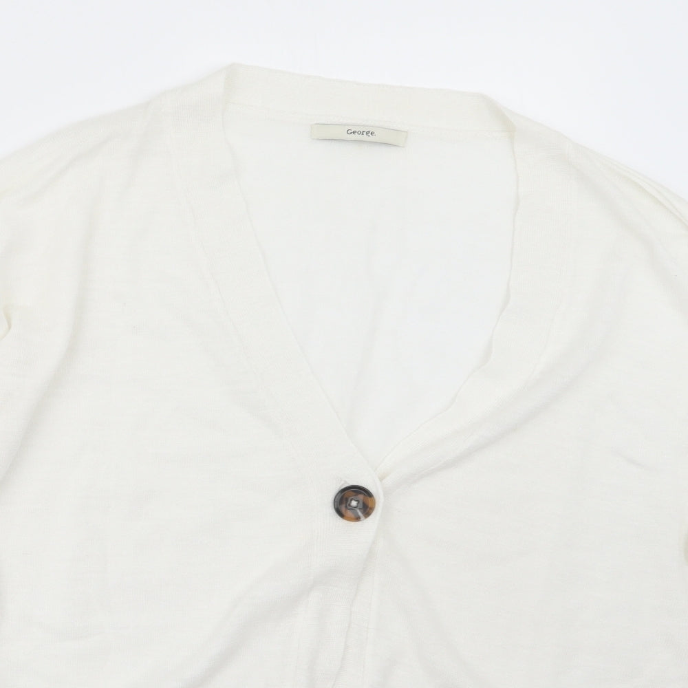 George Womens White  Knit Cardigan Jumper Size 20