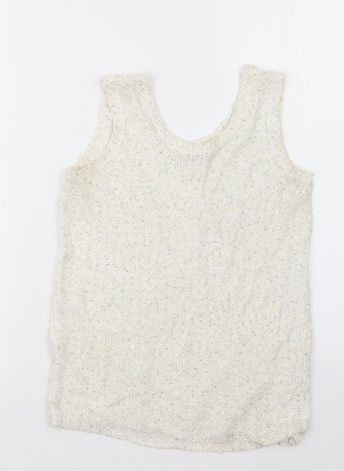 River Island Girls White  Knit Pullover Jumper Size 9-10 Years