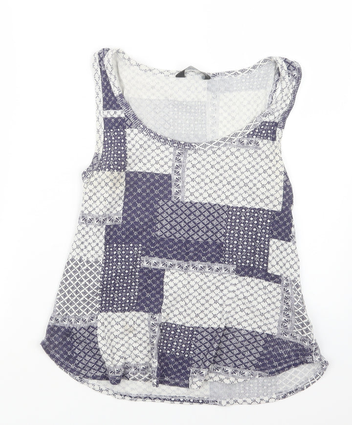 Dorothy Perkins Womens Blue Geometric  Basic Blouse Size 14
