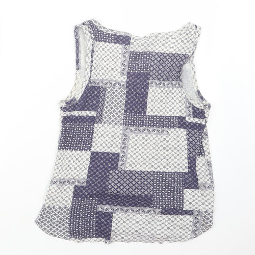 Dorothy Perkins Womens Blue Geometric  Basic Blouse Size 14