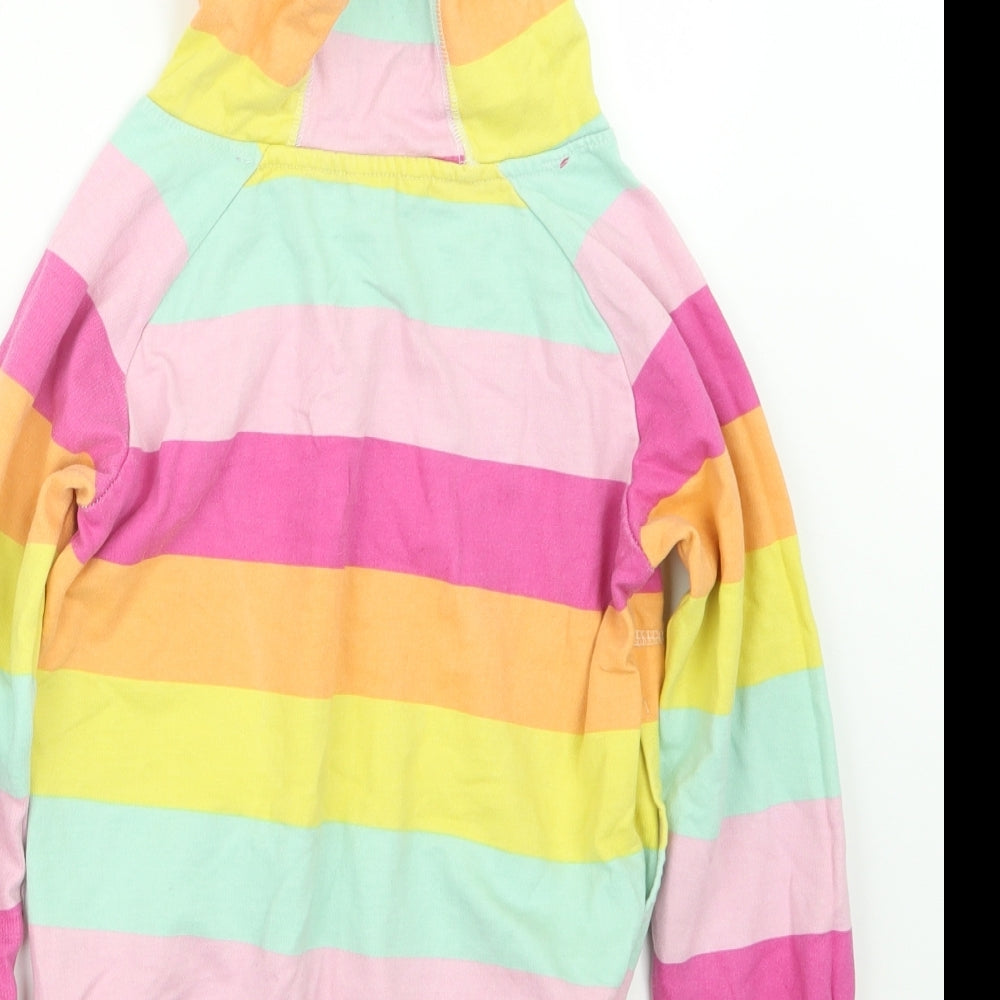 M&Co Girls Pink Striped  Pullover Hoodie Size 9-10 Years